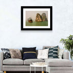 Ha Long Bay Junk Boat and Karst Cliffs Wall Art
