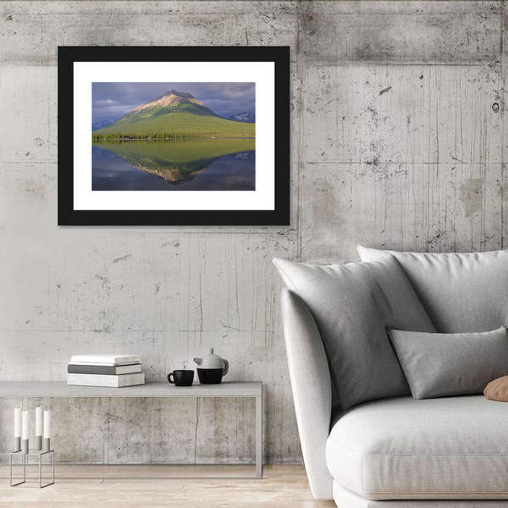 Mount Tanalian from Lake Clark Wall Art in a room, landscape