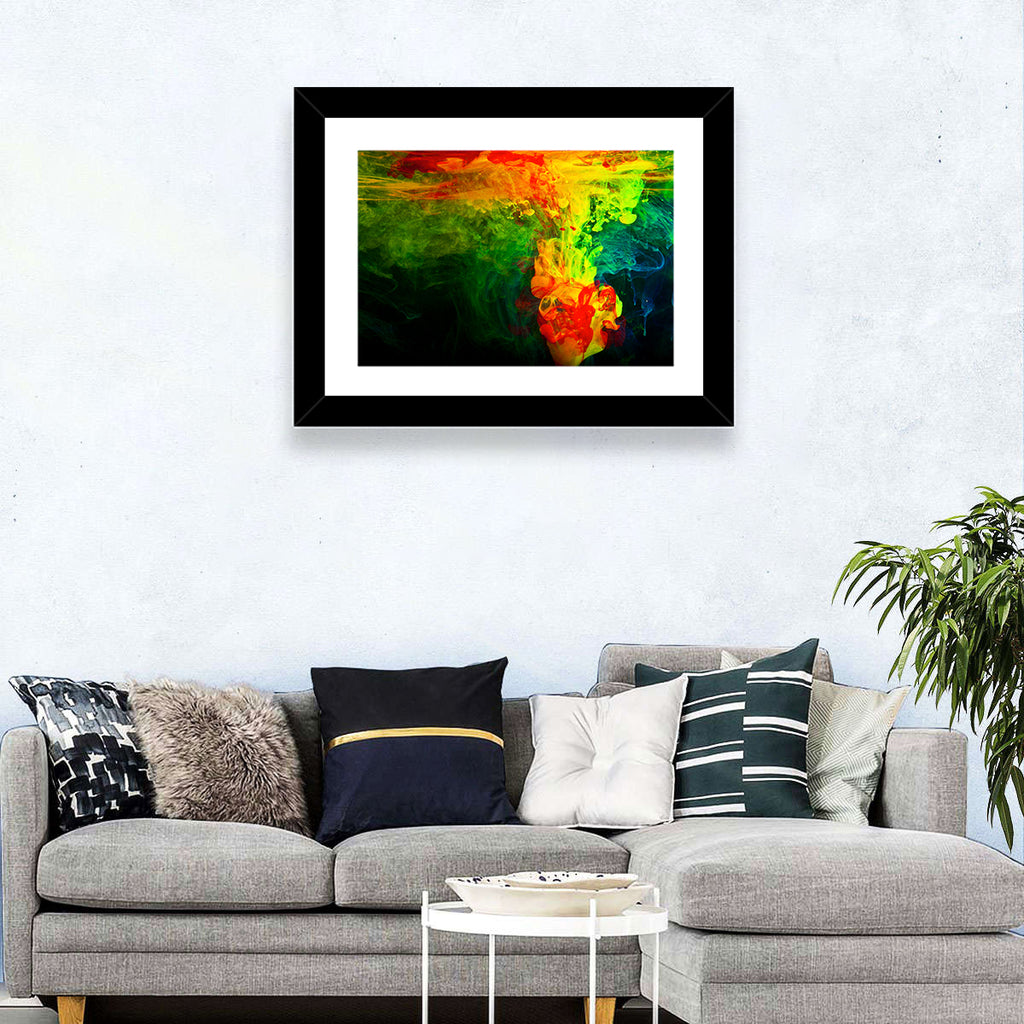 Dynamic Ink Plumes Abstract Wall Art