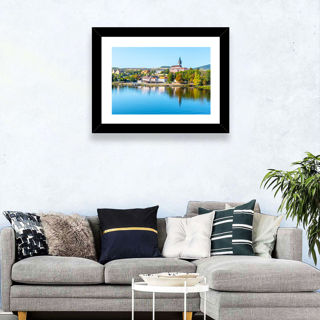 Roudnice Castle Riverbank Reflections Wall Art