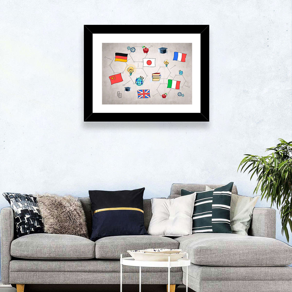 Global Flags Network Wall Art