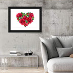 Watercolor Rose Heart Wall Art