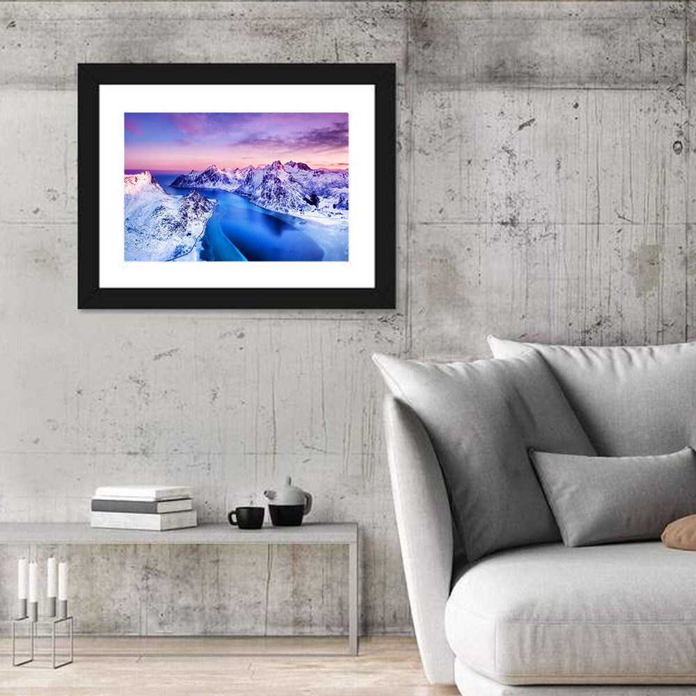 Flakstadpollen Fjord at Sunset Wall Art