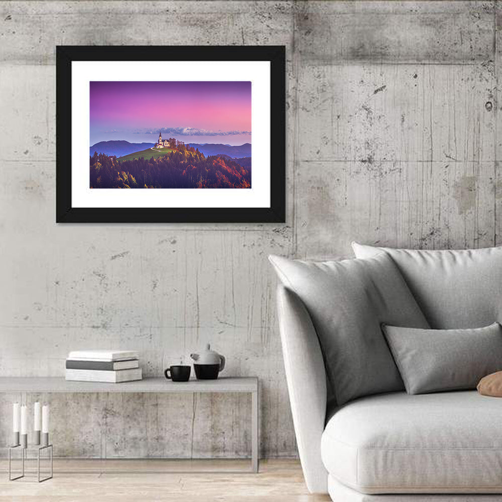 Saint Leonard Hilltop Church Wall Art in a room, landscape
