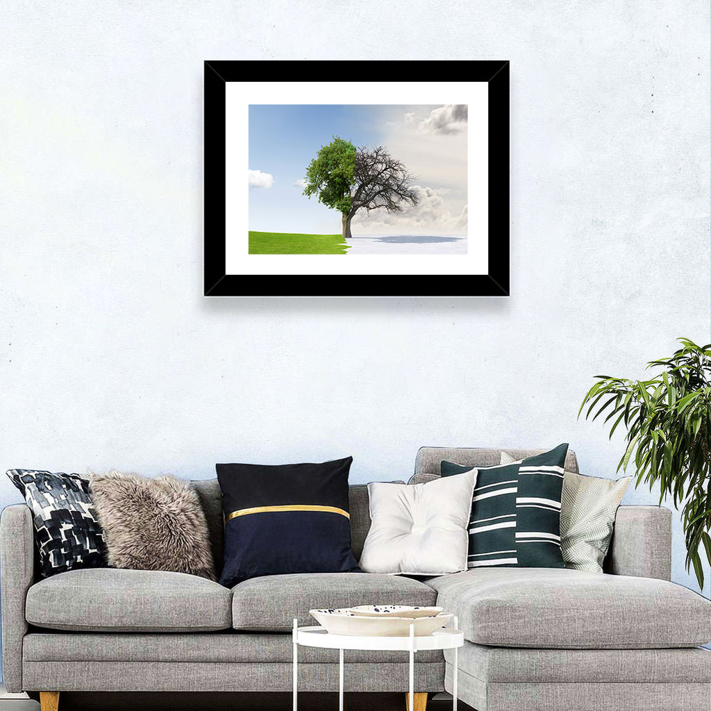 Summer to Winter Split Tree Wall Art