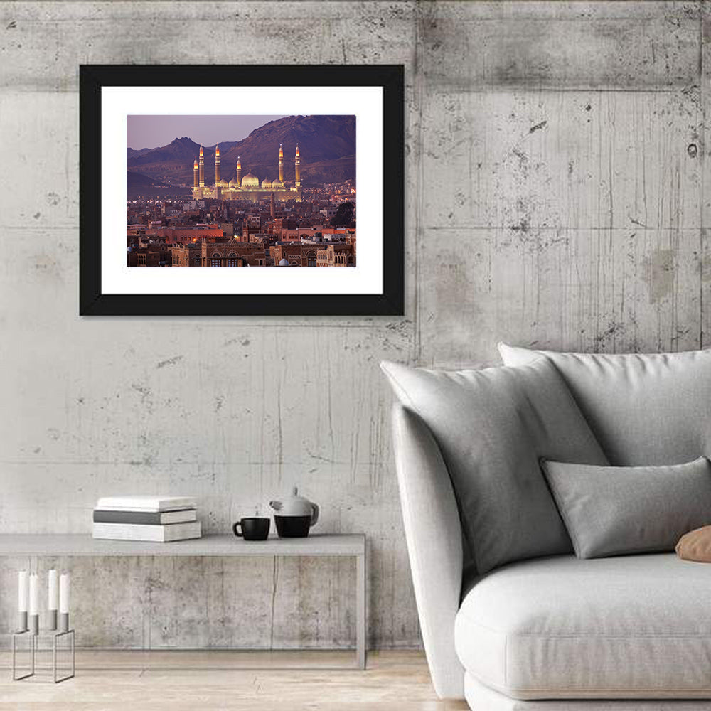 Al-saleh Mosque at Dusk Wall Art