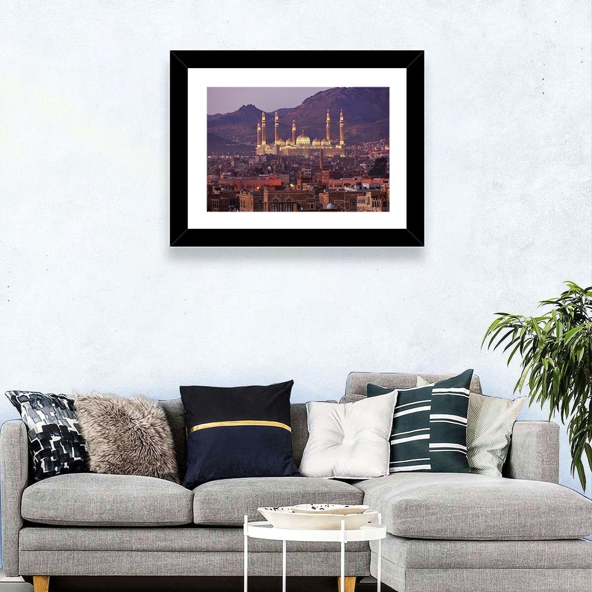 Al-saleh Mosque at Dusk Wall Art