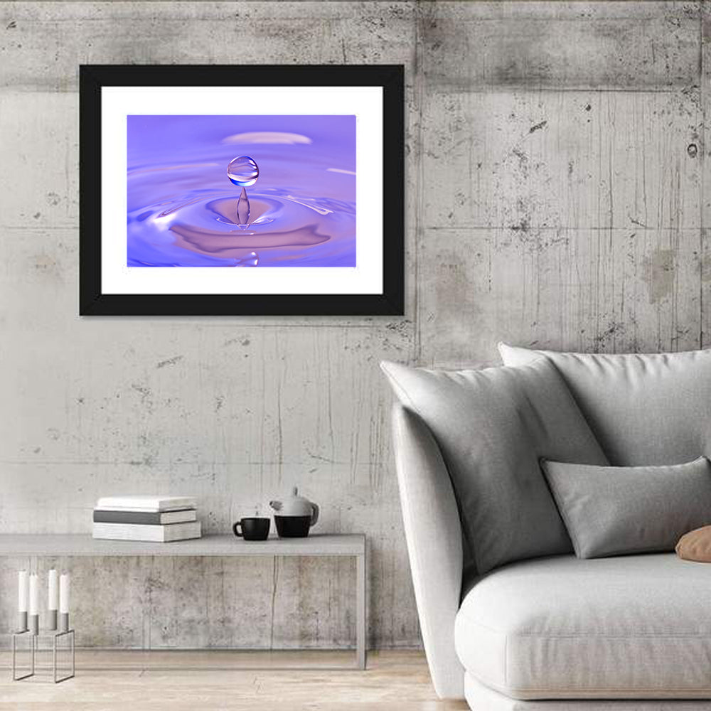 Purple Water Droplet Splash Wall Art