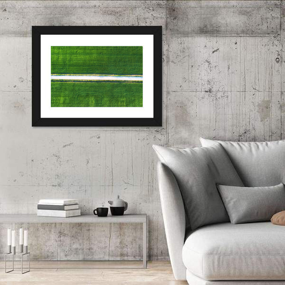 Aerial Irrigation Canal View Wall Art