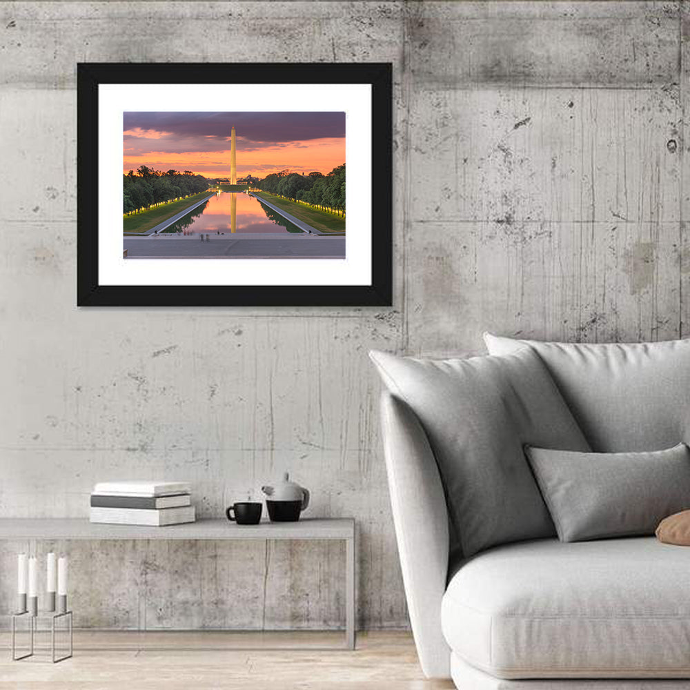 Washington Monument at Dusk Wall Art in a room, landscape