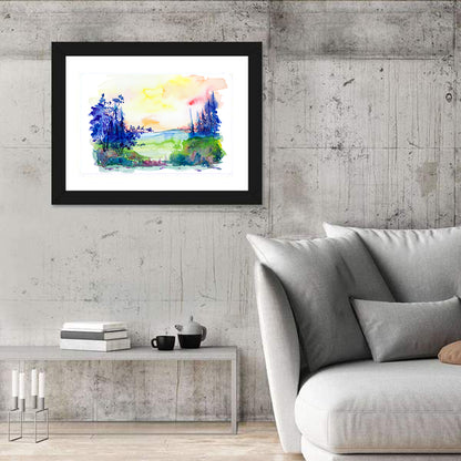 Summer Forest Illustration Wall Art