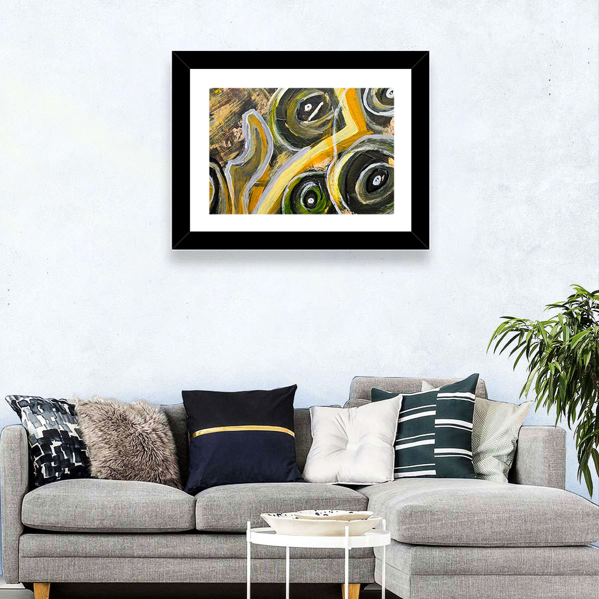 Circular Brush Strokes Texture Wall Art