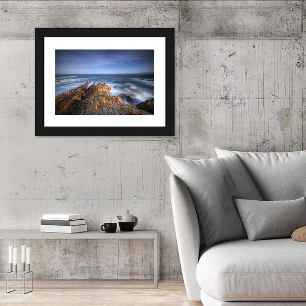 Montana De Oro Golden Coastline Wall Art in a room, landscape