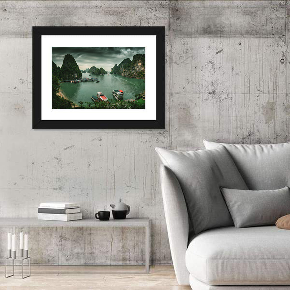 Ha Long Bay Vista Wall Art in a room, landscape
