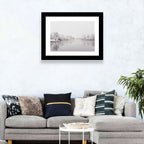 Frozen River Reflection in Winter Fog Wall Art