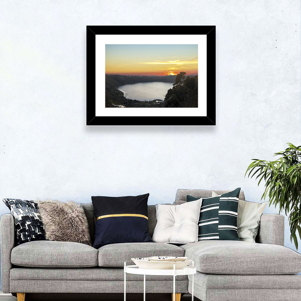 Lake Nemi Golden Sunset Wall Art