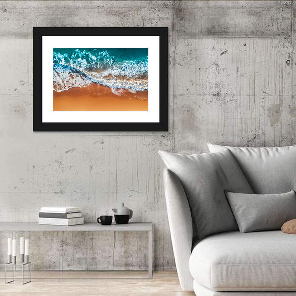 Aerial Beach Waves Wall Art
