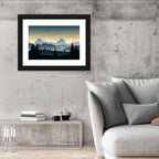 Misty Hills Sunset Silhouette Wall Art