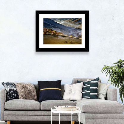 Mountains Village Landscape Wall Art