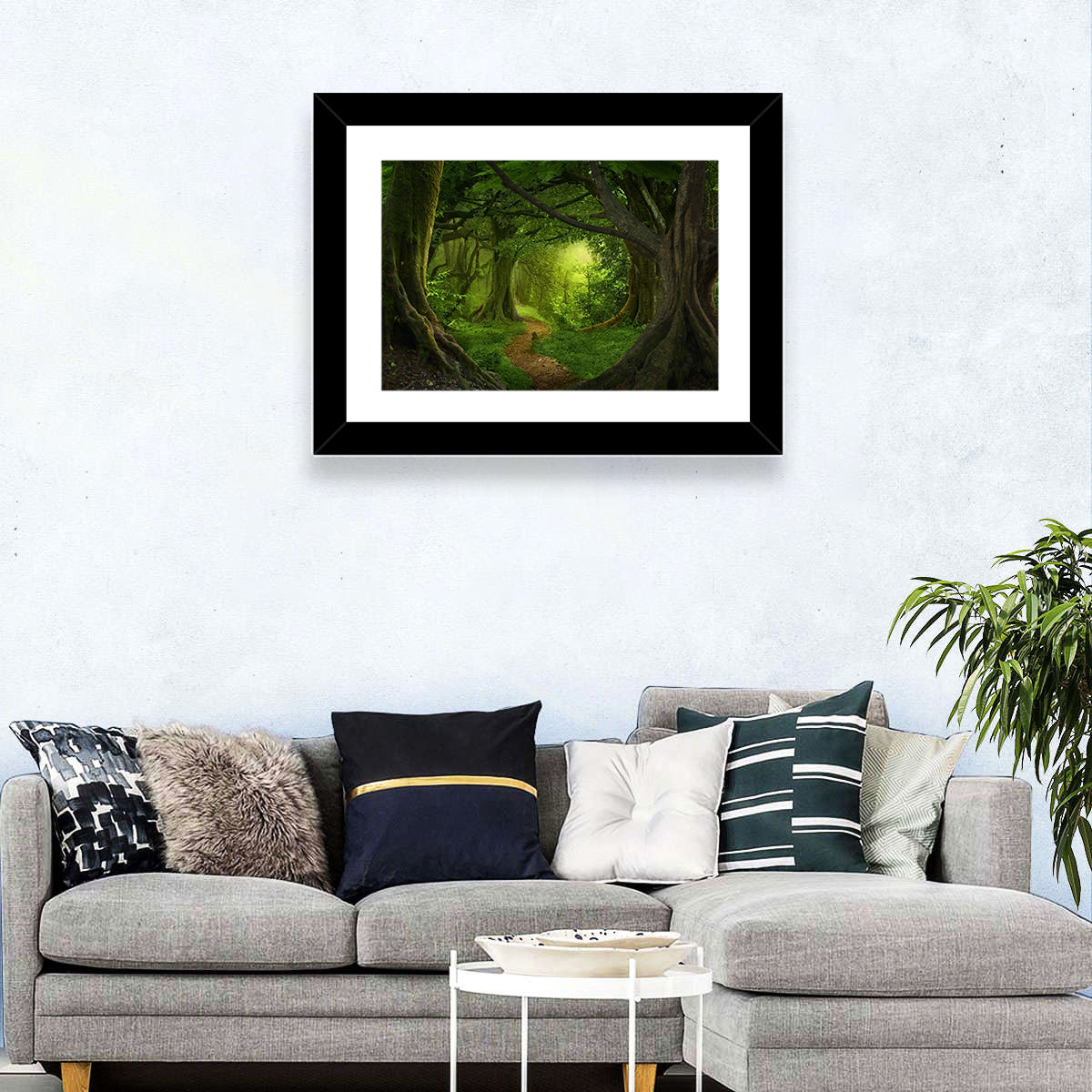 Tropical Forest Path Wall Art in a room, landscape