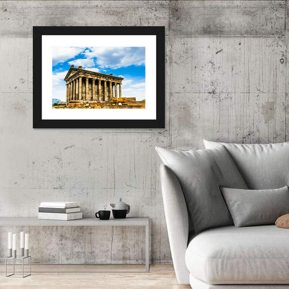 Temple of Garni Vintage Landscape Wall Art in a room, landscape