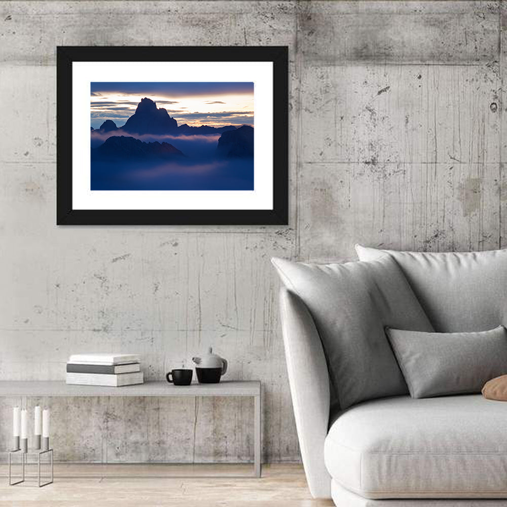 Dolomites Sunrise Silhouette Wall Art