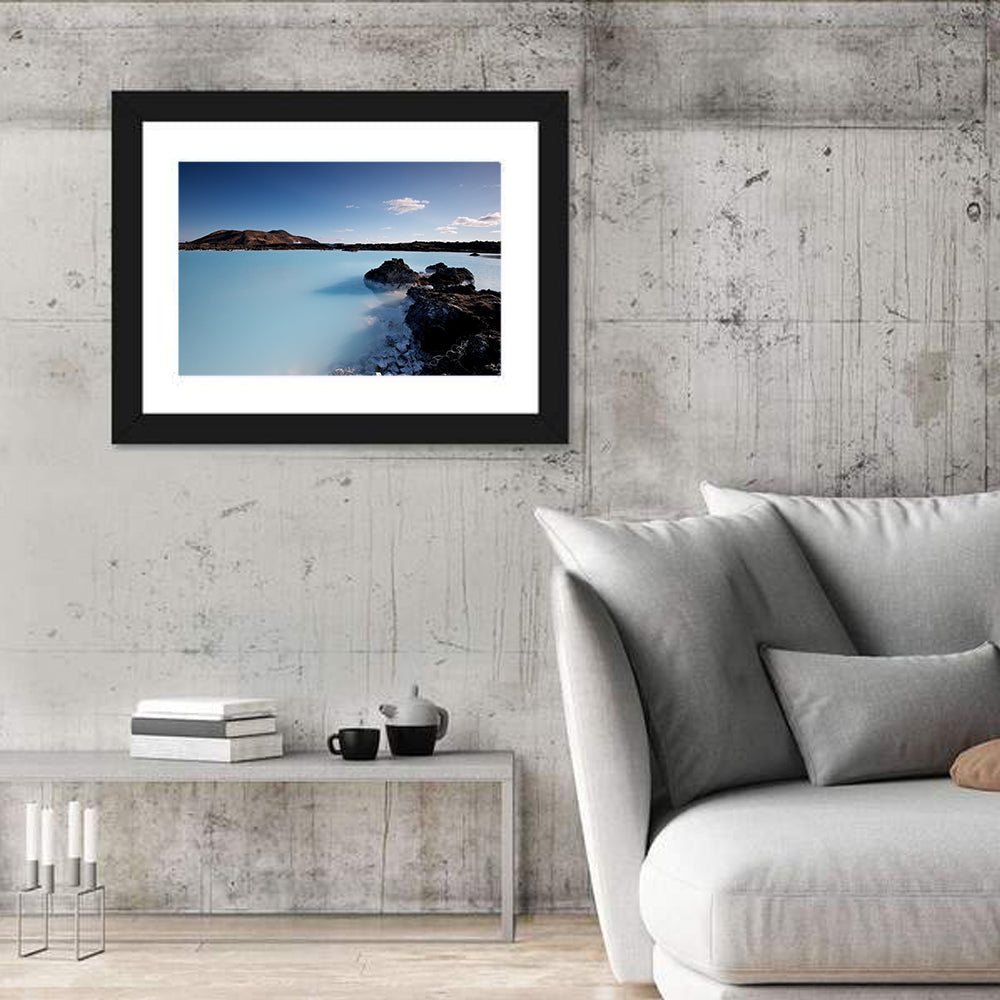 Blue Lagoon in Grindavík, Iceland Wall Art in a room, landscape