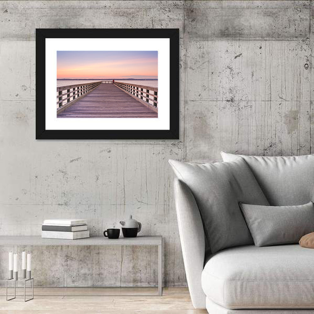 New Haven Wooden Pier Wall Art in a room, landscape