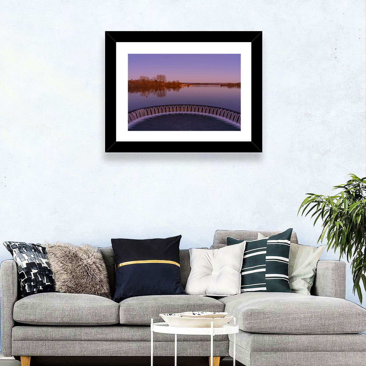 Circular Weir at Dusk Wall Art