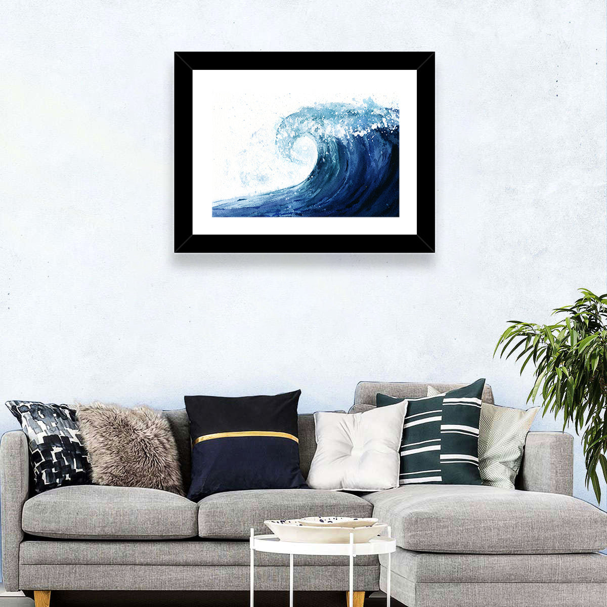 Watercolor Sea Wave Wall Art