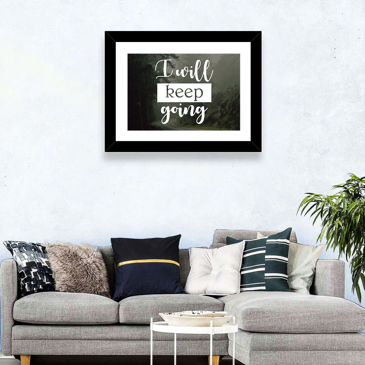 I Will Keep Going Wall Art in a room, landscape