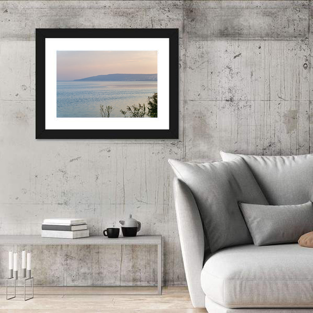 Sea of Galilee at Dusk Wall Art in a room, landscape