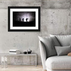Three Soldiers Silhouette in Fog Wall Art
