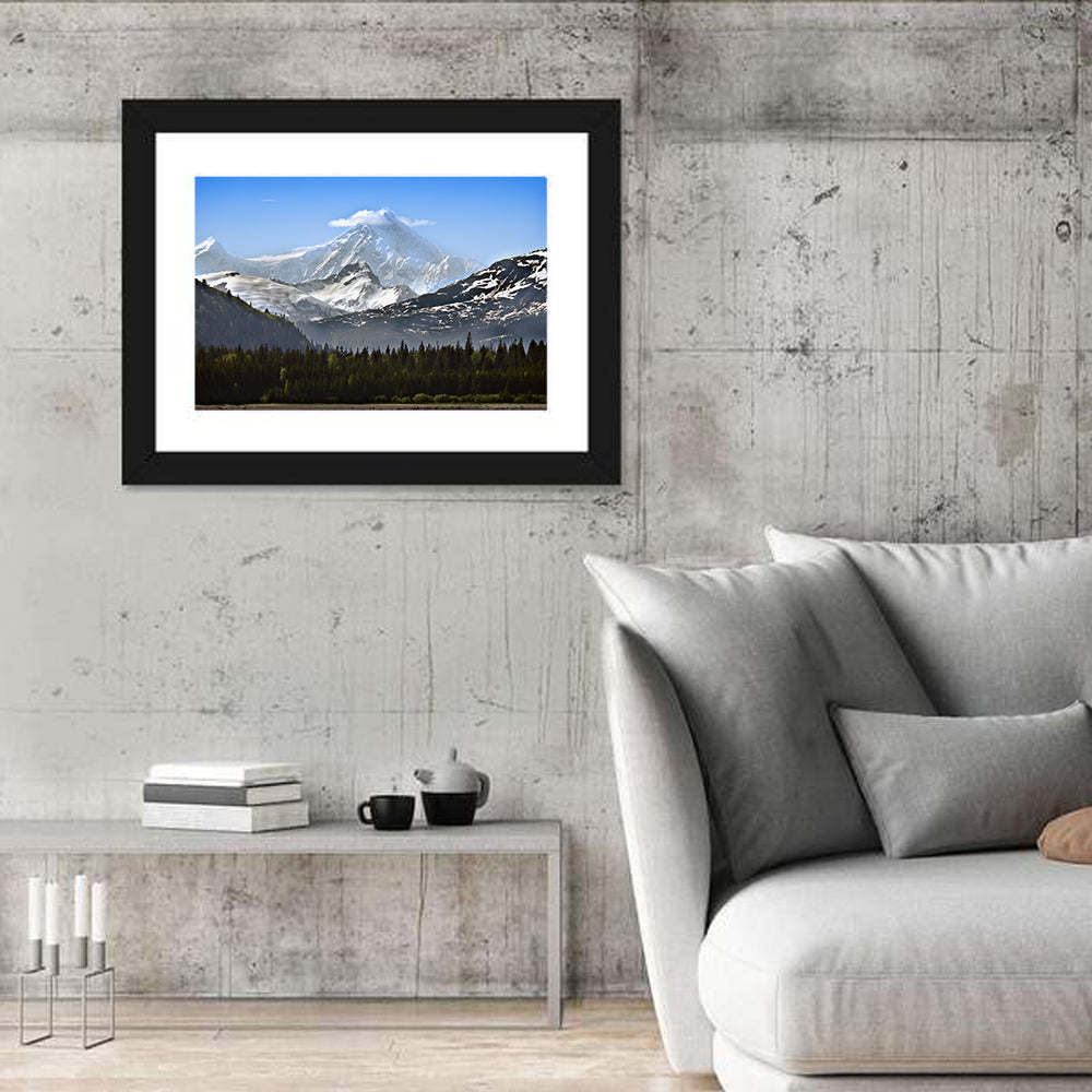 Glacier Bay Snow-capped Peak Wall Art in a room, landscape