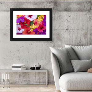 Bougainvillea And Hibiscus Flowers Wall Art