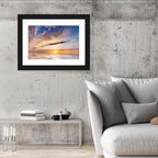 Sunlit Clouds Over Calm Sea Wall Art
