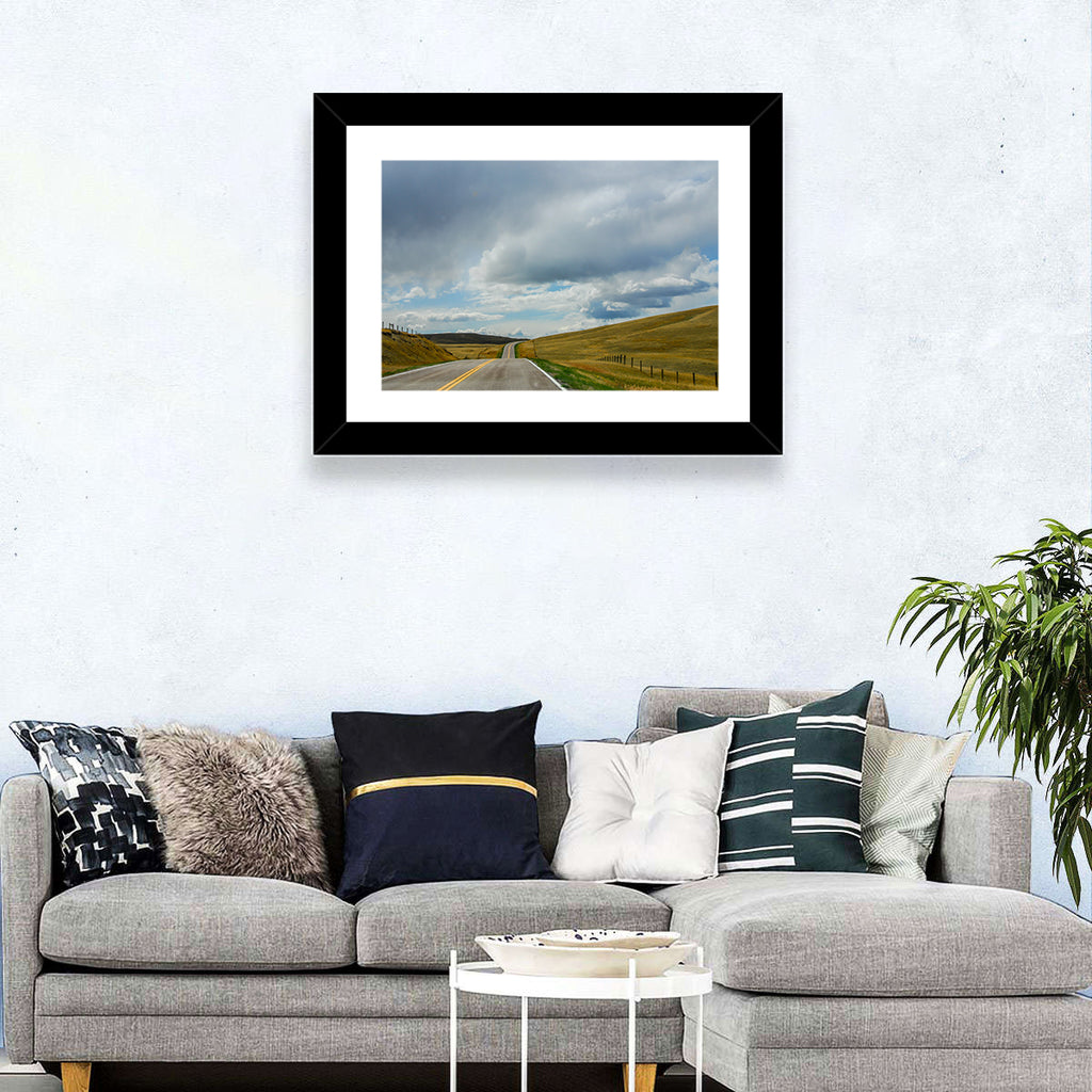 Montana Road Through Golden Hills Wall Art