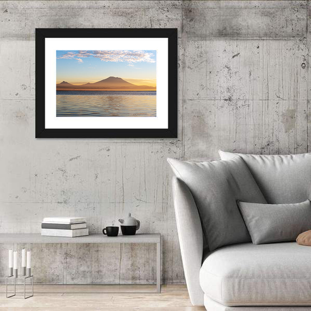Mount Agung Sunrise Wall Art in a room, landscape