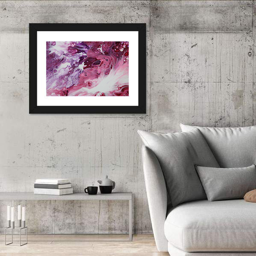 Flowing Bubbles Abstract Wall Art in a room, landscape