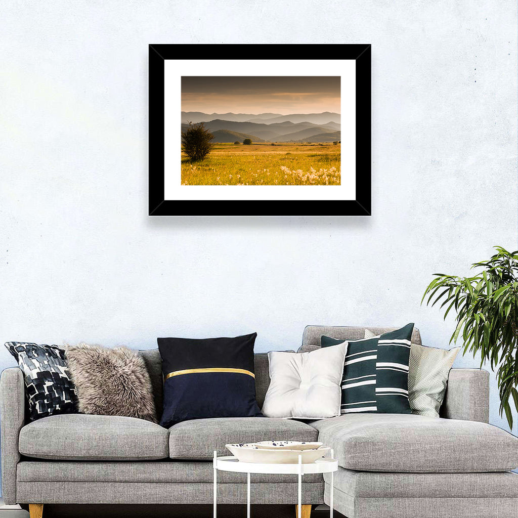 Golden Hour Countryside Hills Wall Art