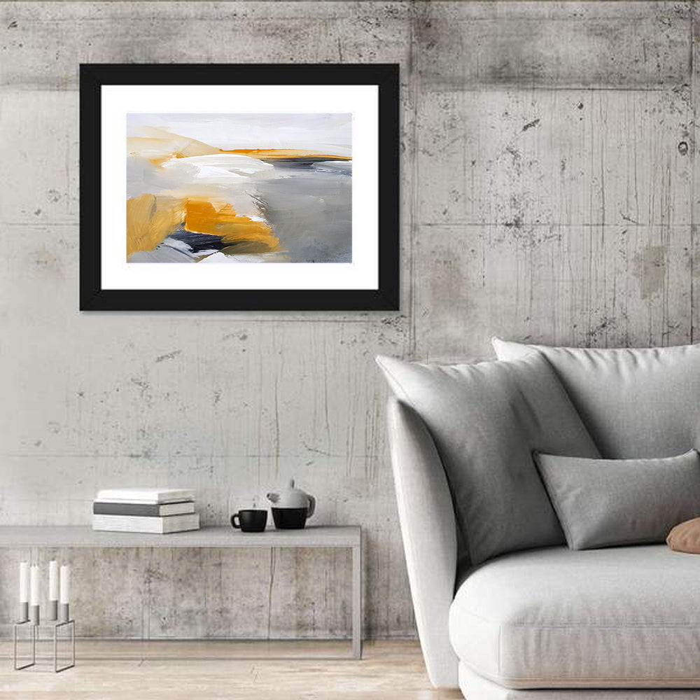 White Coastal Abstract Landscape Wall Art