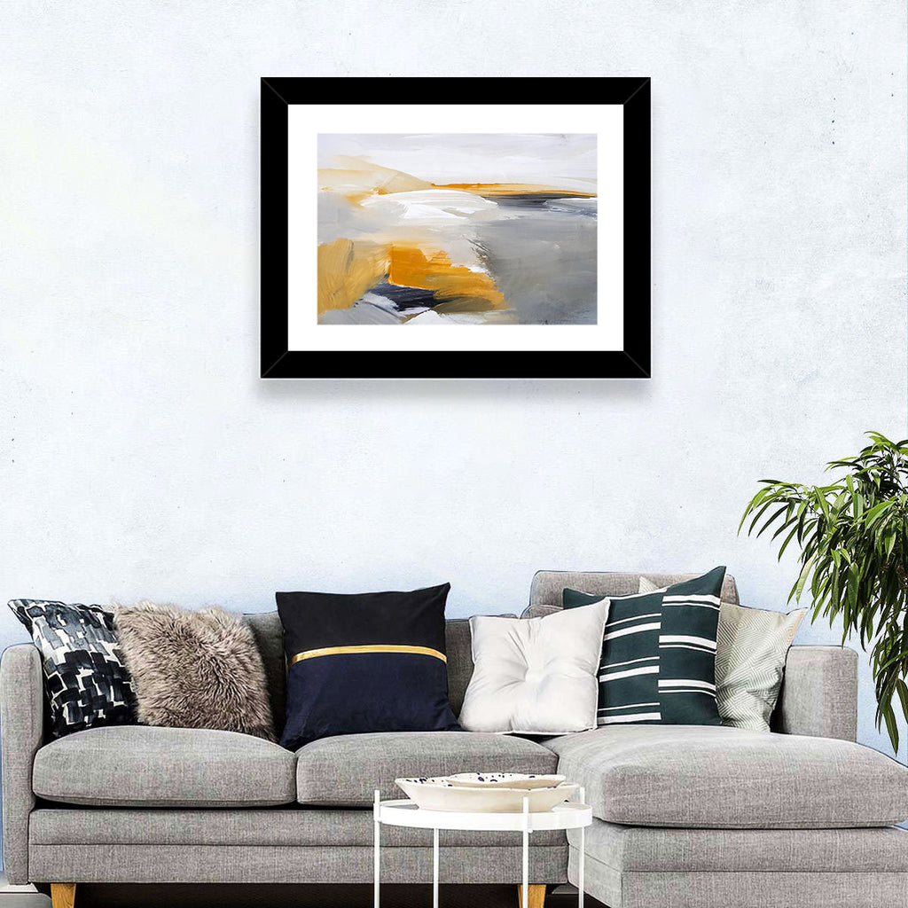White Coastal Abstract Landscape Wall Art