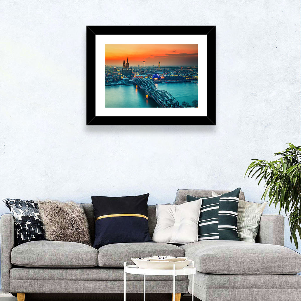 Hohenzollern Bridge at Dusk Wall Art