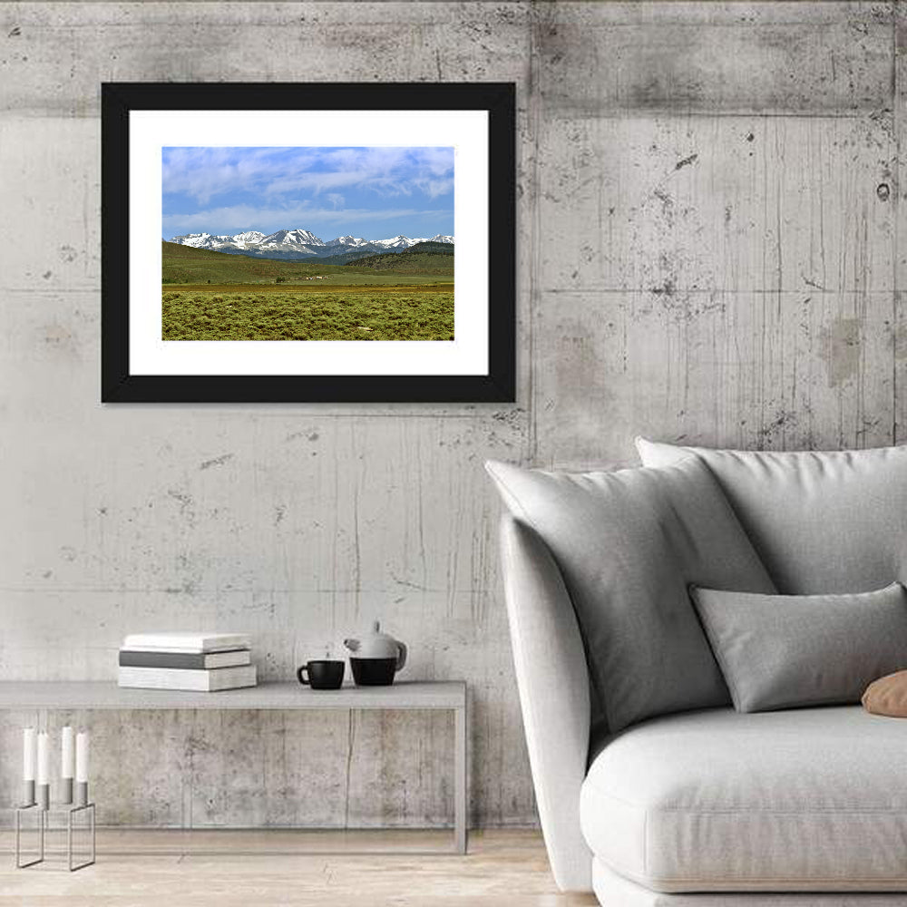 Sierra Nevada Sagebrush Plains Wall Art in a room, landscape