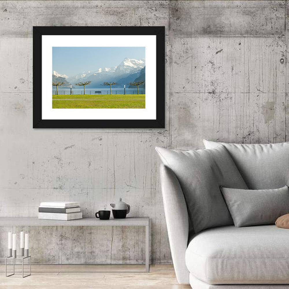 Lake Lucerne Landscape Wall Art in a room, landscape