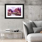Lavender Autumn Forest Watercolor Wall Art