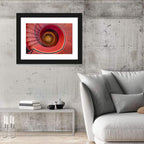 Red Spiral Staircase Wall Art