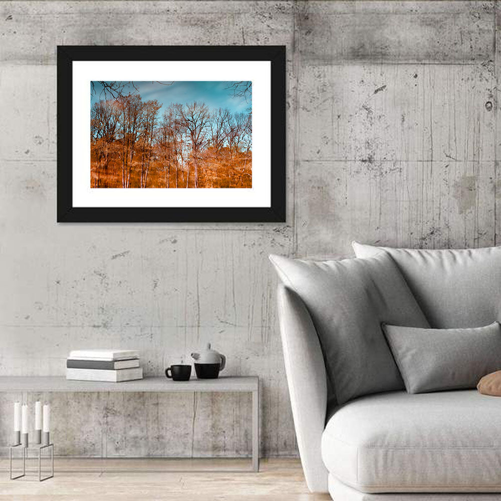 Autumn Reflection Wall Art in a room, landscape