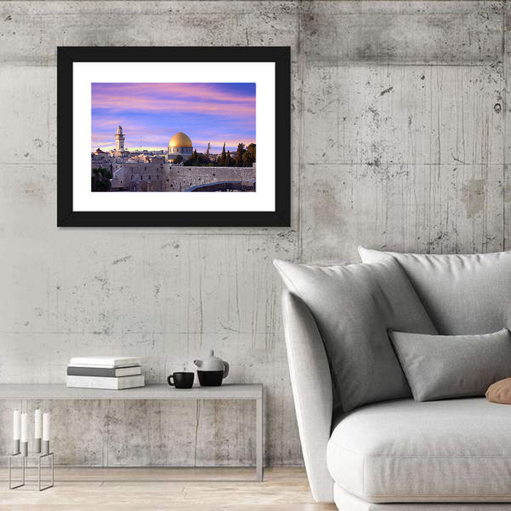 Al Aqsa at Golden Hour Wall Art in a room, landscape