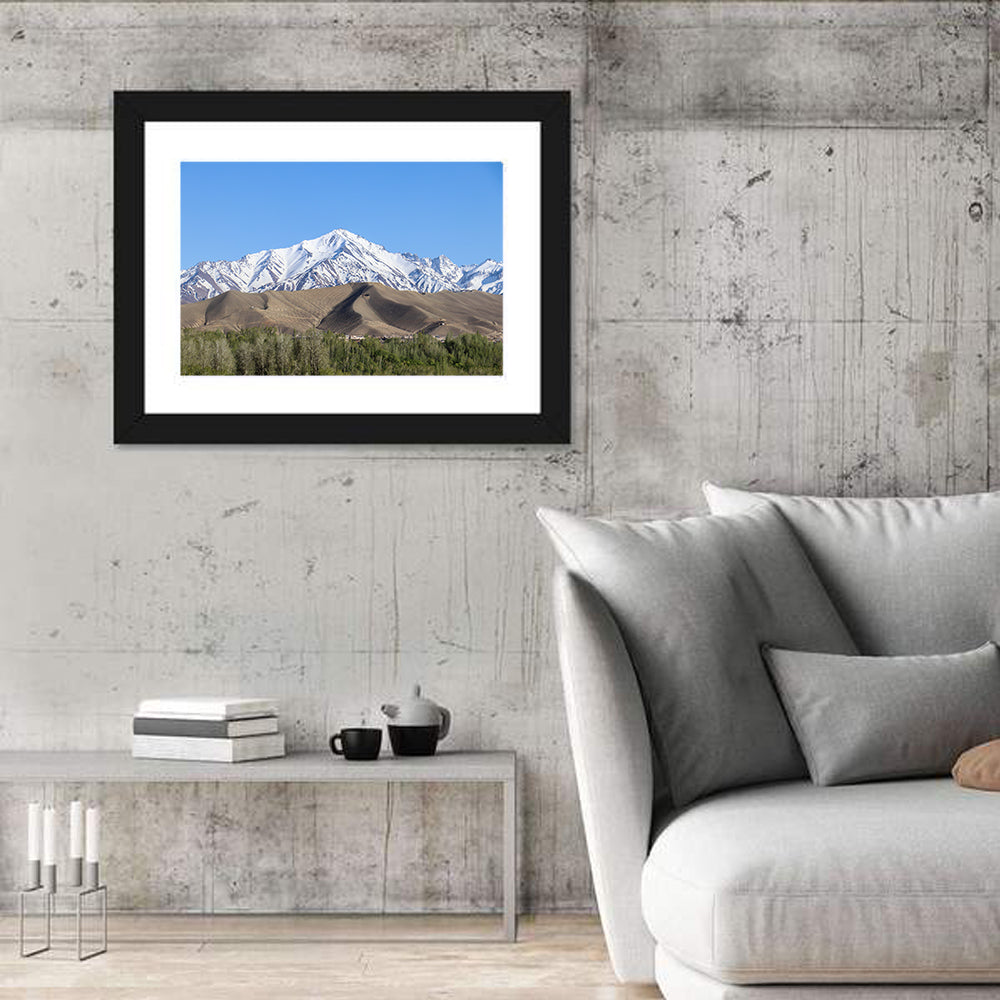 Afghan Snow-capped Peaks Above Forested Foothills Wall Art